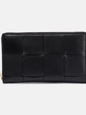 Kožená peňaženka Bottega Veneta čierna