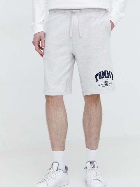 Pamučne kratke traper hlače Tommy Jeans siva