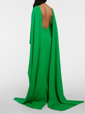 Vestido de seda Oscar De La Renta verde