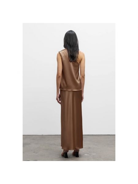 Falda larga de raso Ahlvar Gallery marrón