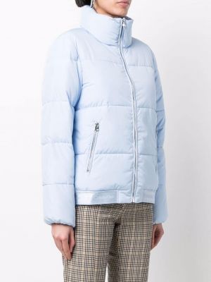 Péřová bunda na zip Calvin Klein modrá