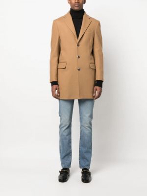 Kašmírový vlněný kabát Roberto Cavalli hnědý