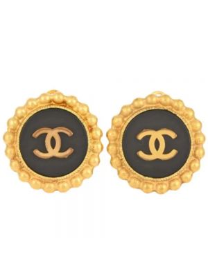 Złote kolczyki retro Chanel Vintage