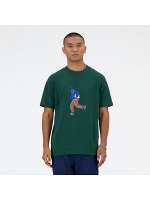 Sportshirt aus baumwoll New Balance grün