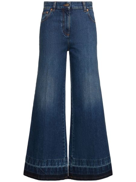 Høy midje jeans 7/8 Valentino blå