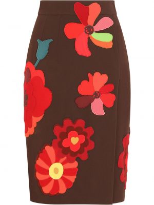 Falda de tubo ajustada Dolce & Gabbana marrón