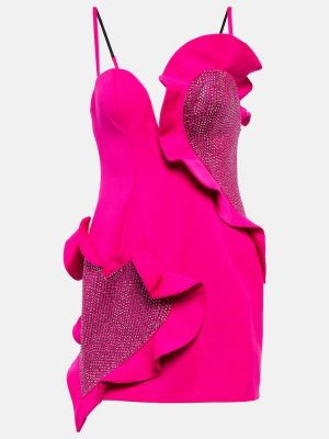 Mini vestido de lana de crepé Area rosa