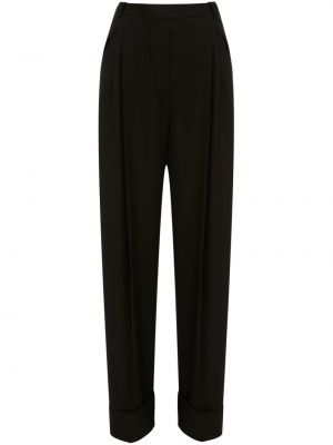 Pantaloni cu croială lejeră plisate Victoria Beckham negru