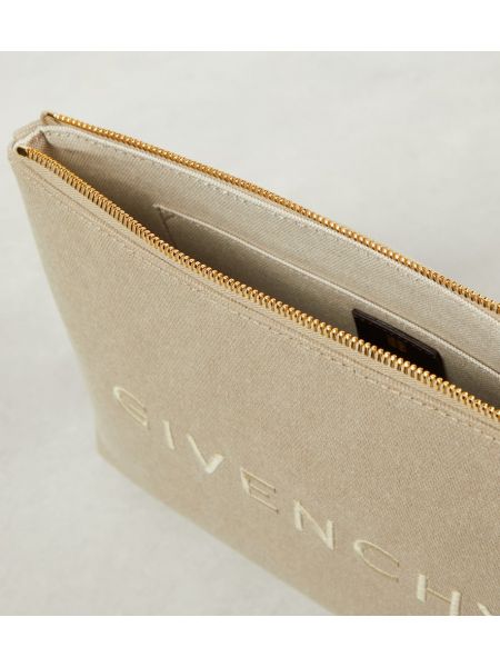 Cartera con bordado Givenchy beige