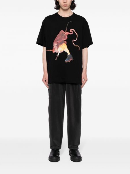 Koszulka z nadrukiem Yohji Yamamoto czarna