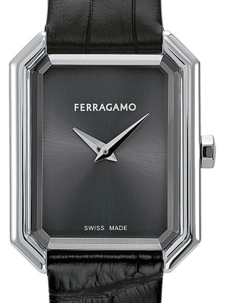 Zegarek z kryształkami Ferragamo czarny