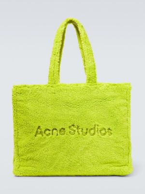 Fleecová shopper kabelka Acne Studios zelená