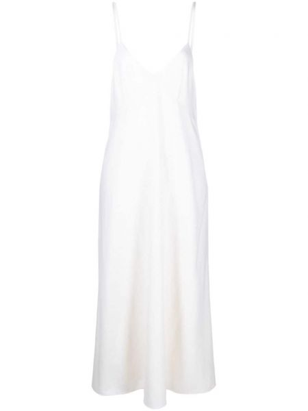 Vlněné dlouhé šaty Chloé bílé