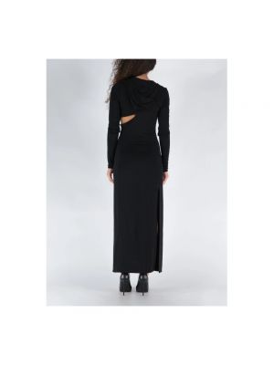 Vestido largo con capucha Versace negro