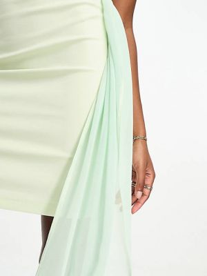 Платье с драпировкой Vesper зеленое