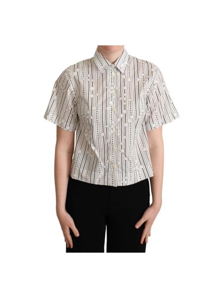 Koszula bawełniana w geometryczne wzory Dolce And Gabbana