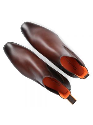 Botas de agua de cuero Santoni marrón