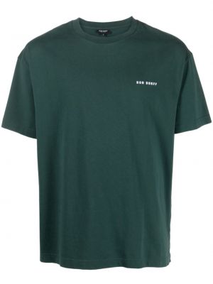 Bombažna majica z vezenjem Ron Dorff zelena