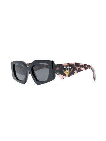 Lunettes de soleil à imprimé à imprimé léopard Prada Eyewear noir