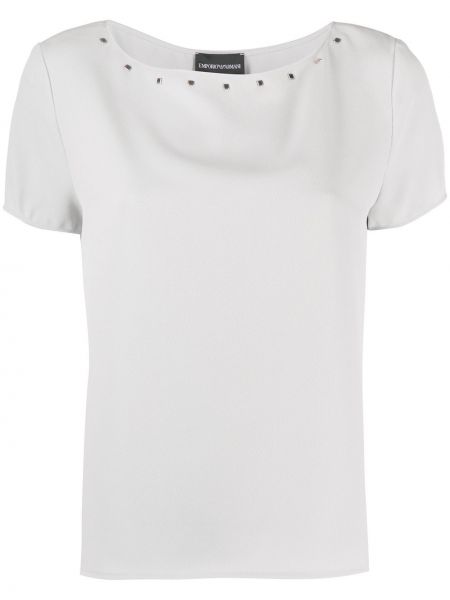 Camiseta con escote barco con apliques Emporio Armani
