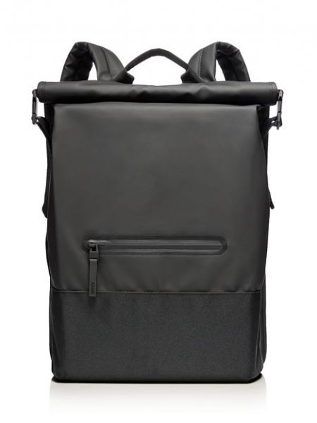 Кожаный рюкзак из искусственной кожи Rains черный