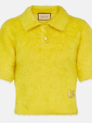Кашмирен пуловер от мохер Gucci жълто