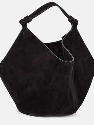 Semišová nákupná taška Khaite čierna