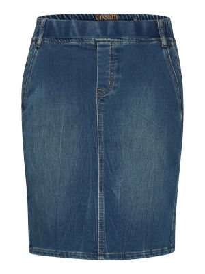 Bavlnená priliehavá džínsová sukňa Cream - modrá