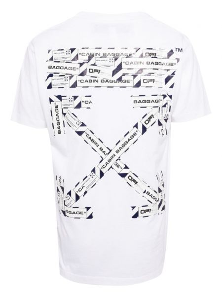 T-shirt aus baumwoll mit rundem ausschnitt Off-white weiß