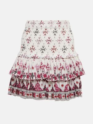 Mini spódniczka bawełniana z nadrukiem Marant Etoile biała