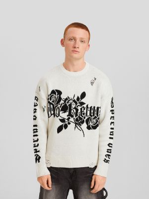 Пуловер Bershka черно
