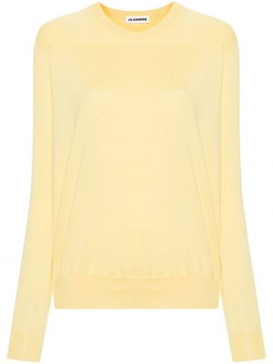 Памучен пуловер Jil Sander жълто