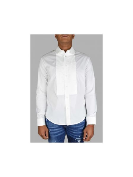 Camisa de algodón con estampado manga larga Off-white blanco