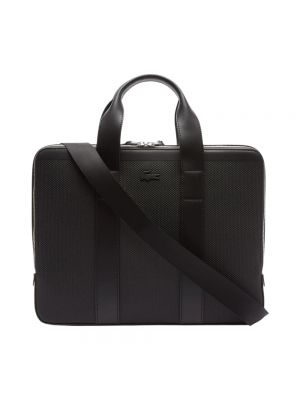 Czarna torba na laptopa Lacoste