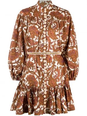Kleid mit print mit paisleymuster Zimmermann braun