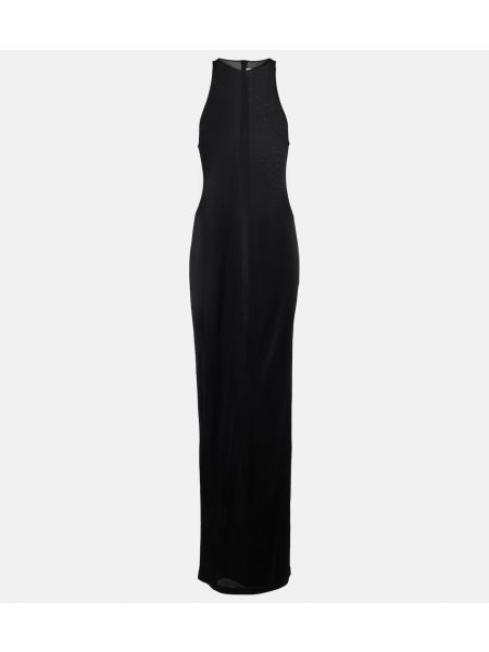 Длинное платье из джерси Saint Laurent черное