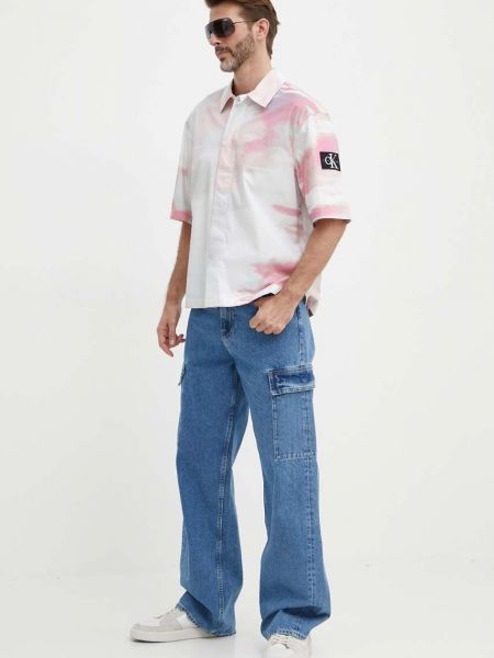 Pamučna traper košulja bootcut Calvin Klein Jeans