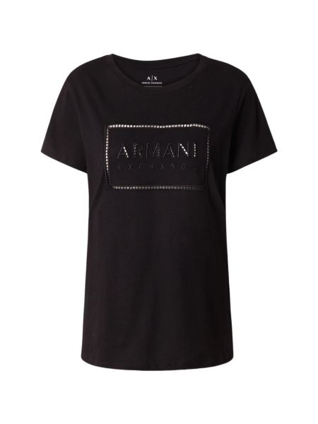 Slim fit t-shirt aus baumwoll Armani Exchange schwarz