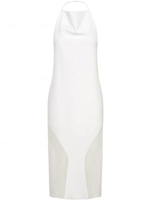 Hedvábné šaty s odhalenými zády Dion Lee - bílá