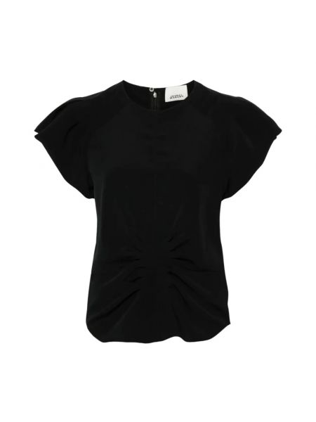 Czarna bluzka skórzana Isabel Marant