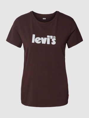Koszulka z nadrukiem Levi's brązowa