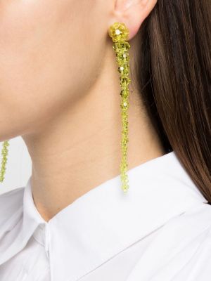 Boucles d'oreilles à boucle en cristal Simone Rocha vert
