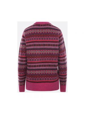 Sweter w geometryczne wzory oversize Molly Goddard różowy