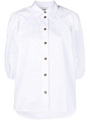 Koszula bawełniana Ganni biała