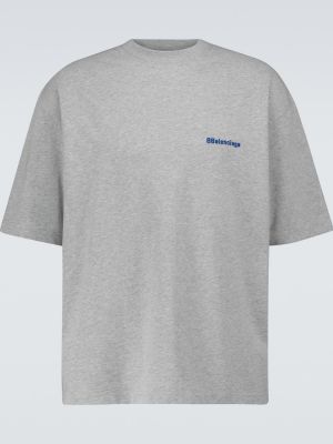 Camiseta de algodón Balenciaga gris