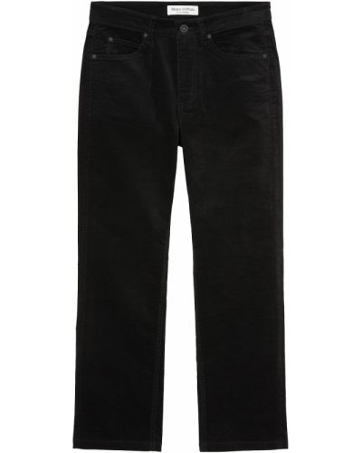 Bavlnené skinny nohavice s vysokým pásom na zips Marc O'polo - čierna