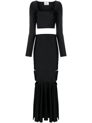 Plisovaná dlhá sukňa Atu Body Couture čierna