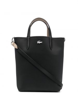 Reverzibilna nakupovalna torba Lacoste črna