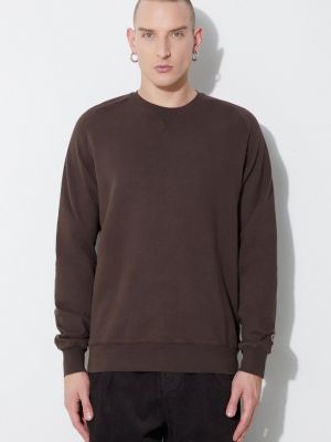 Однотонный хлопковый свитер Universal Works коричневый