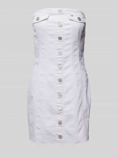 Sukienka mini dopasowana w jednolitym kolorze Tommy Jeans biała